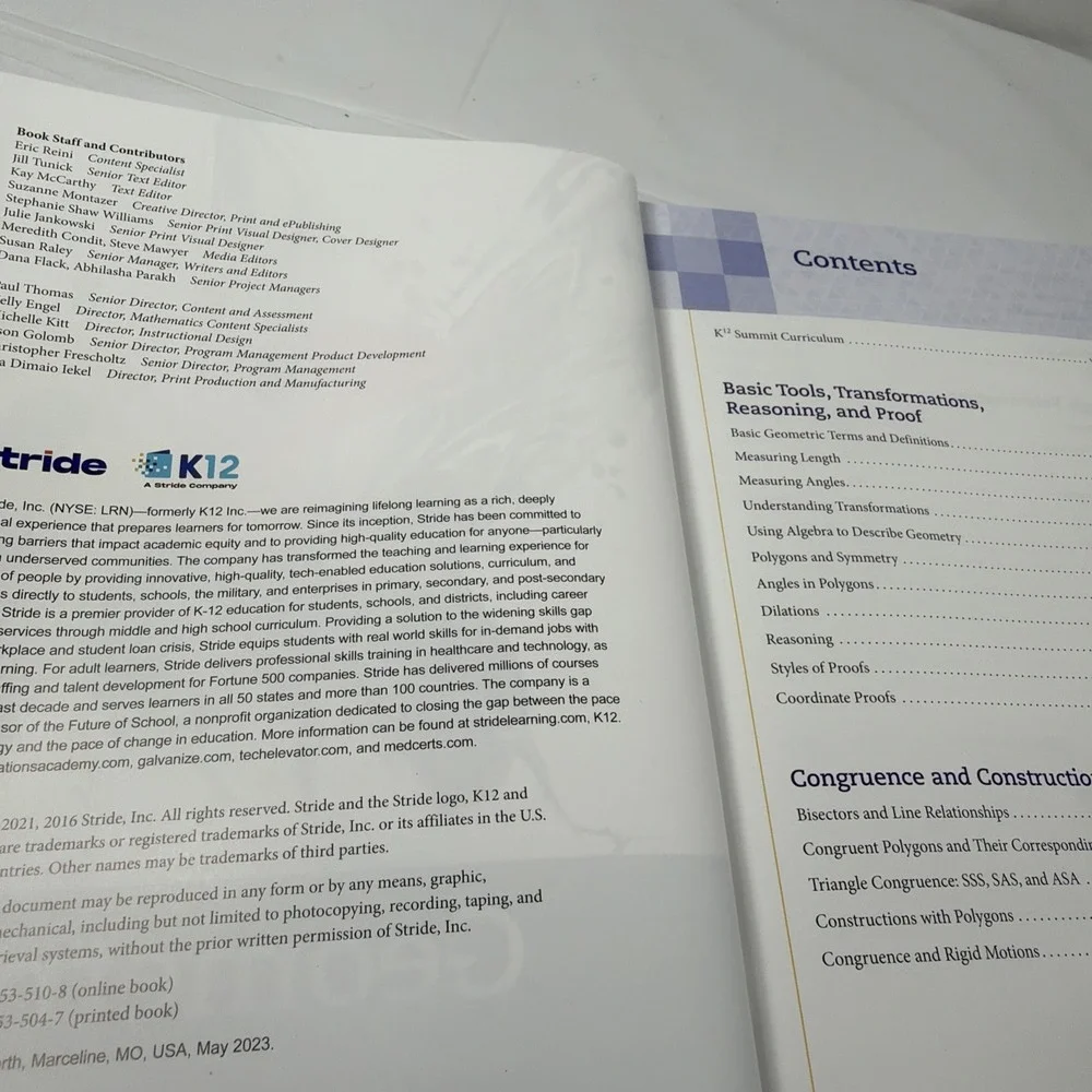 Geometry - A Reference Guide K12 Summit Curriculum - Hardcover -‎ GOOD